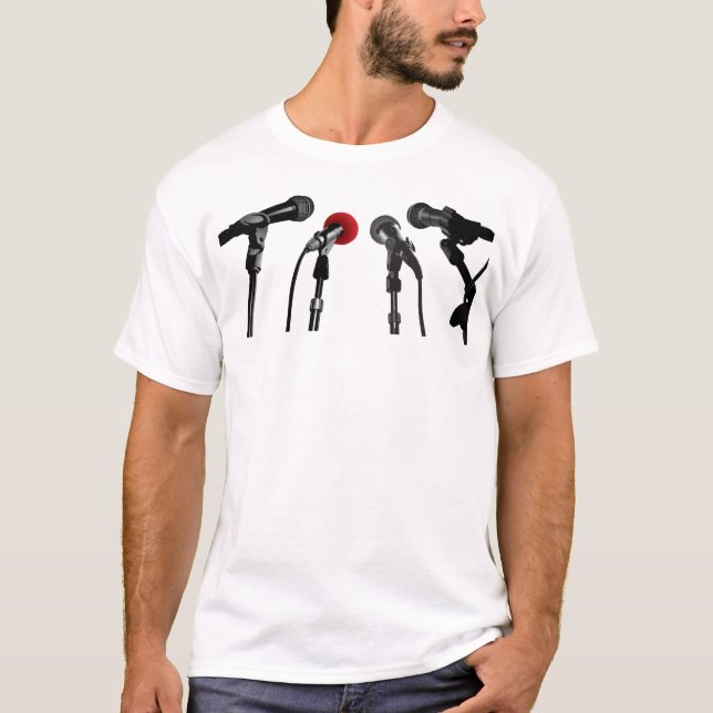Camiseta Tshirt do soundbite dos microfones (Frente)