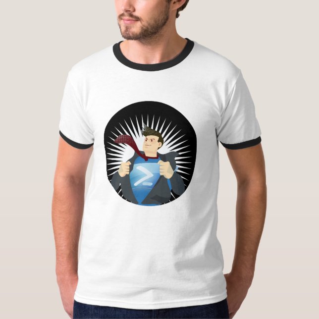 Camiseta TShirt do super-herói de PowerShell (Frente)