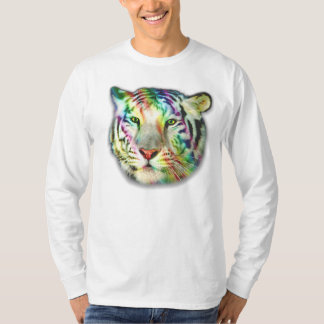 Camiseta Tshirt do tigre L/S do arco-íris