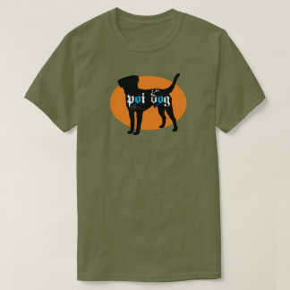 Camiseta Tshirt do verde do exército do cão da