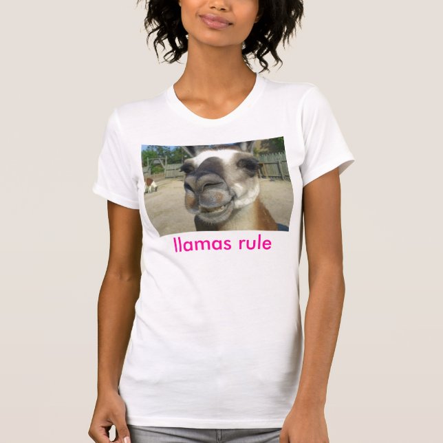 Camiseta tshirt do womesn da regra dos lamas (Frente)