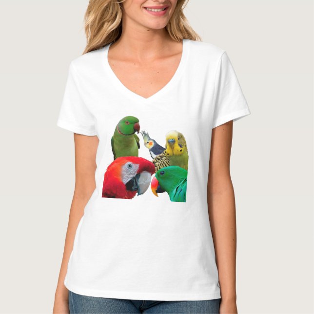 Camiseta Tshirt dos amantes dos papagaios (Frente)