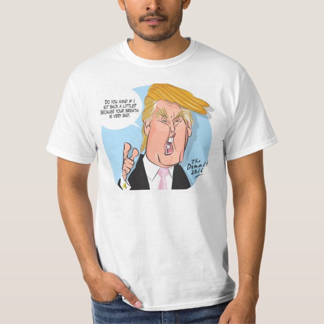 Camiseta Tshirt dos desenhos animados de Donald Trump com (Frente)