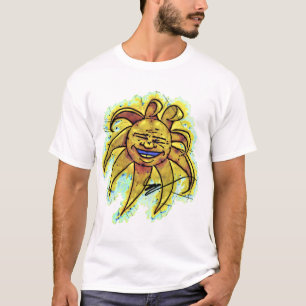 Camiseta Tshirt dos desenhos animados de Sun do riso de