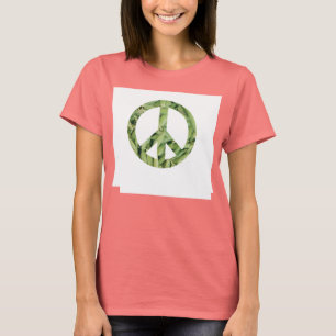 Camiseta Tshirt dos feijões verdes de sinal de paz