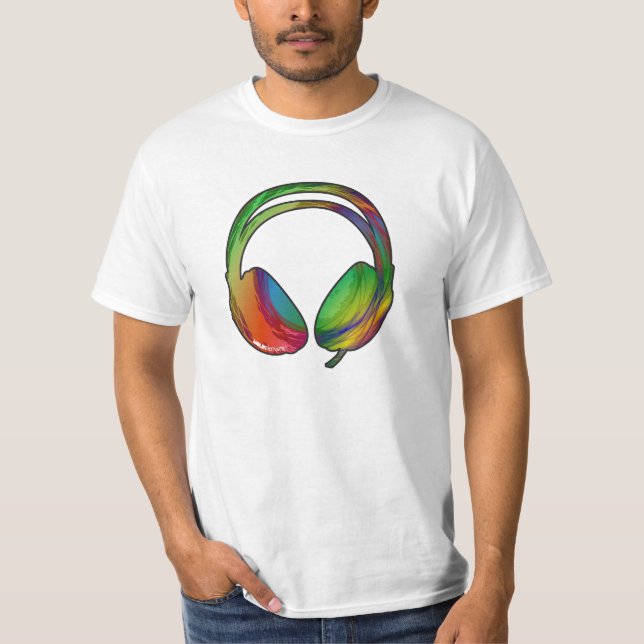 Camiseta Tshirt dos fones de ouvido do Dub (luz) (Frente)