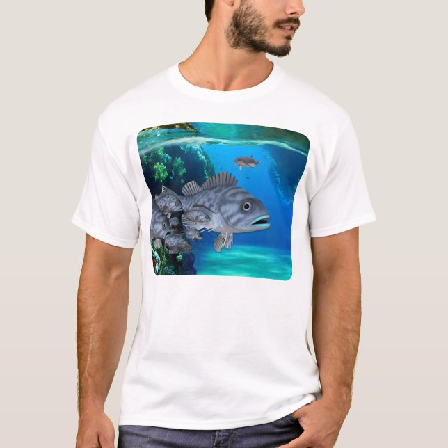 Camiseta TShirt dos peixes do oceano (Frente)