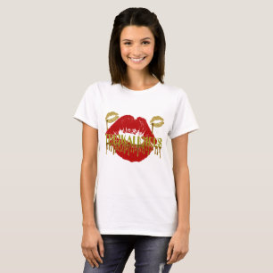 Camiseta Tshirt Dourado & vermelho do THICKALICIOUS das