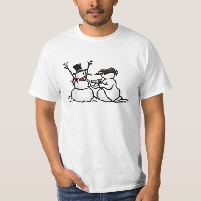 Camiseta Tshirt engraçado do Natal dos desenhos animados da (Frente)
