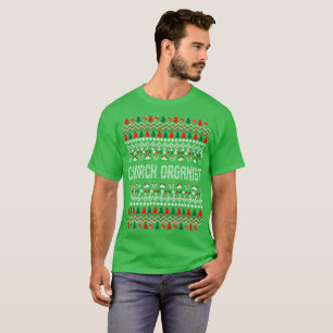 Camiseta Tshirt feio da camisola do Natal do organista da