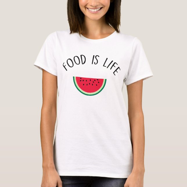 CAMISETA TSHIRT FOOD IS LIFE - FEMME (Frente)