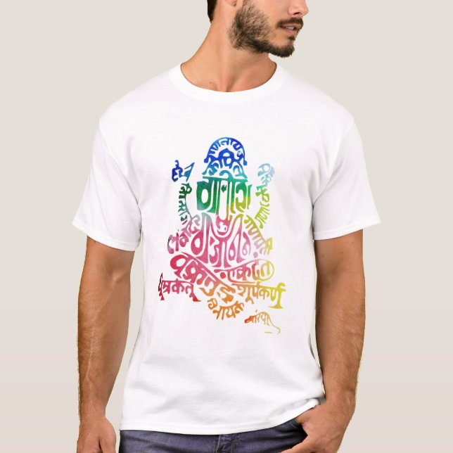 Camiseta Tshirt Ganesh Mantra watercolor (Frente)