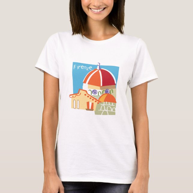 Camiseta Tshirt - gráfico de Firenze/Florença (Frente)