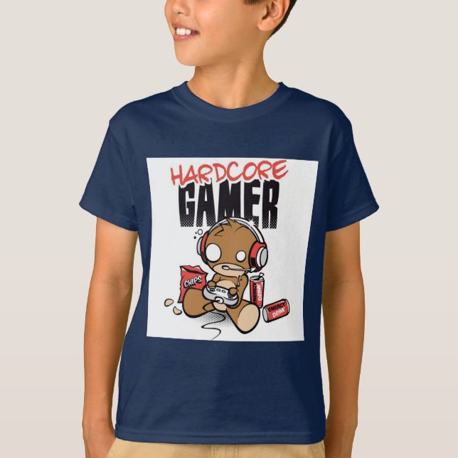 Camiseta Tshirt incondicional dos meninos do gamer (Frente)