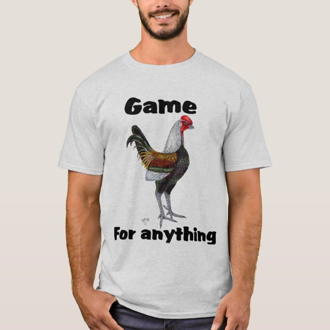 Camiseta Tshirt inglês velho da galinha anã de jogo (Frente)