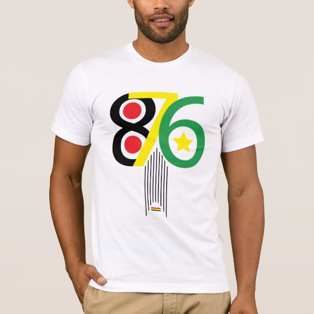 Camiseta Tshirt jamaicano do código de área 876 (Frente)