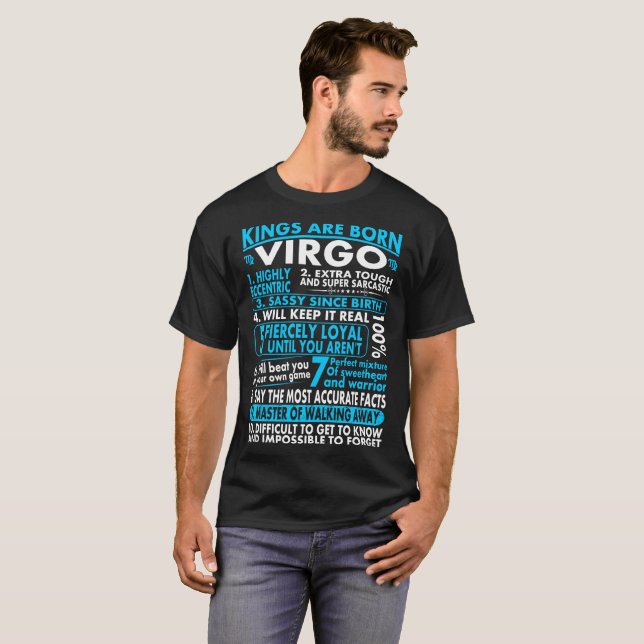 Camiseta Tshirt leal Sassy dos reis Ser Nascido Virgo (Frente Completa)