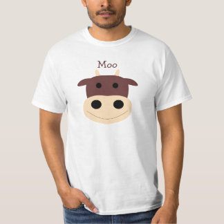 Camiseta Tshirt marrom pequeno bonito dos homens da vaca