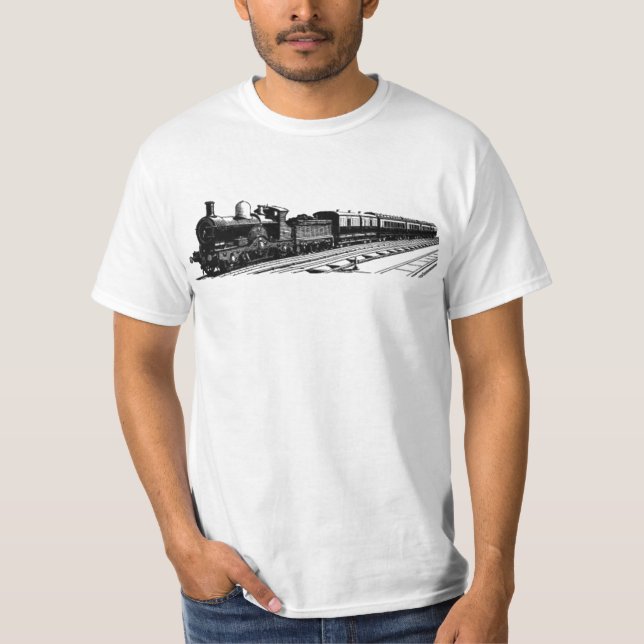 Camiseta tshirt moderno do vintage 2 do trem (Frente)