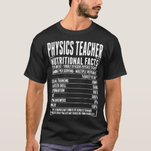 Camiseta Tshirt nutritivo dos fatos do professor da física