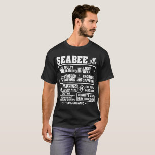 Camiseta Tshirt orgânico do Seabee 100%