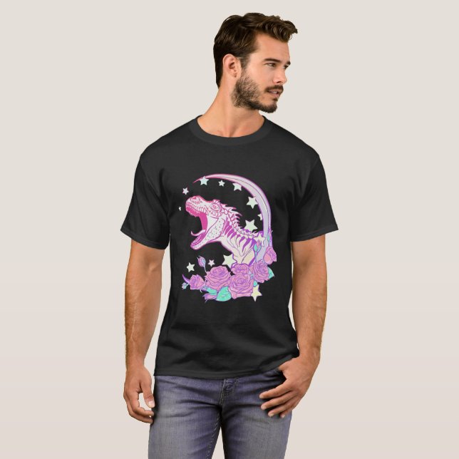 Camiseta TShirt Pastel de Trex do gótico - Vaporwave (Frente Completa)