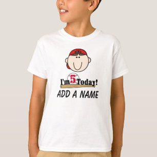 Camiseta Tshirt personalizado do aniversário do basebol 5o