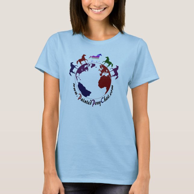 Camiseta Tshirt pintado cabido boneca do bate-papo do pônei (Frente)