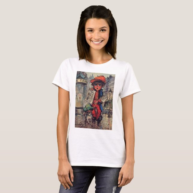 Camiseta Tshirt Poulbot ao jornal (Frente Completa)