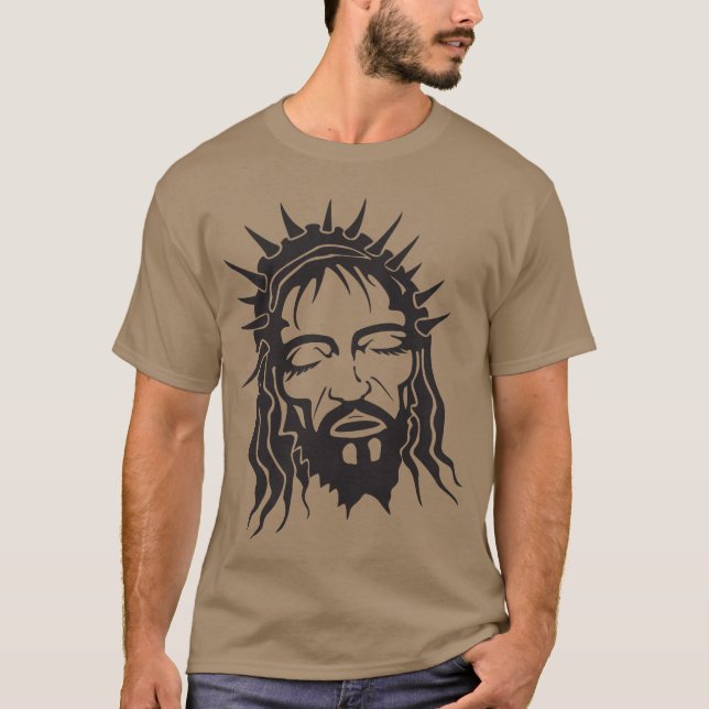 Camiseta Tshirt preto de Jesus (Frente)