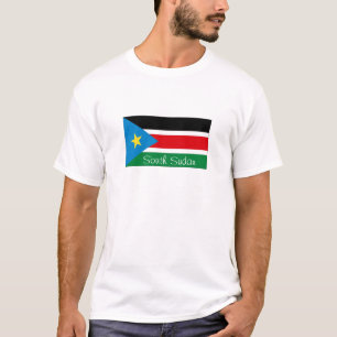 Camiseta Tshirt sul da lembrança da bandeira de Sudão
