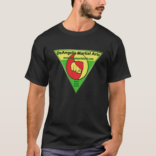 Camiseta Tshirt verde das artes marciais de DeAngelis (Frente)