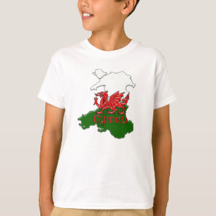 Camiseta TShirt Wales Cymru do dragão do Galês das crian