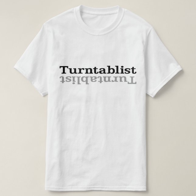 Camiseta ʇsılqɐʇuɹn⊥ de Turntablist (Frente do Design)