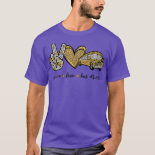 Camiseta TSirt Clássico do Barramento de Paz de Amor