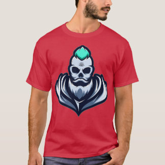 Camiseta TSirt Clássico do Crânio de Barba