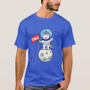 Camiseta TSLA para o astronauta do Unicórnio da Lua