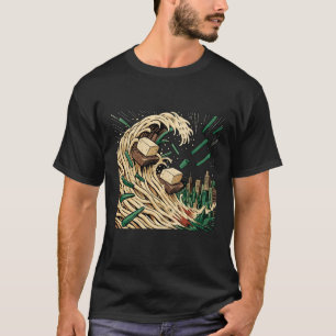 Camiseta Tsunami de macarrão sobre arte Pop de Tóquio