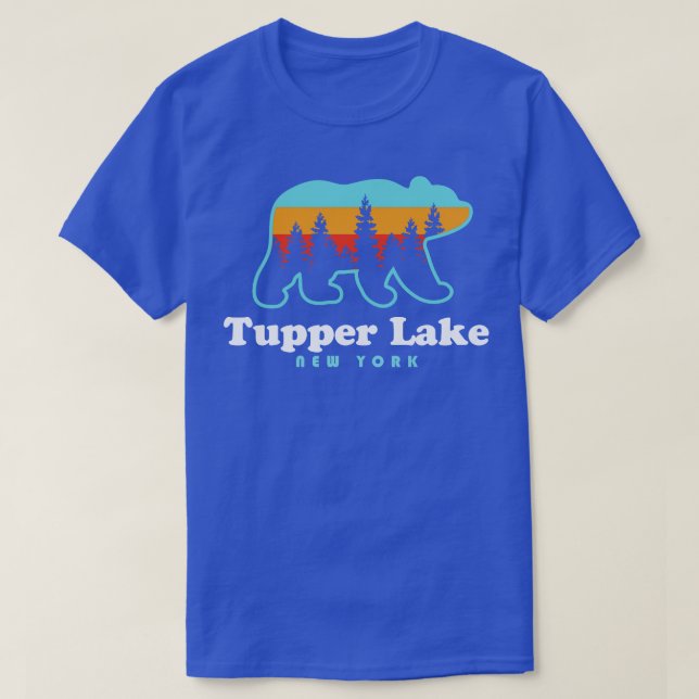 Camiseta Ttop Lake NY Adirondacks - Urso de Nova Iorque (Frente do Design)