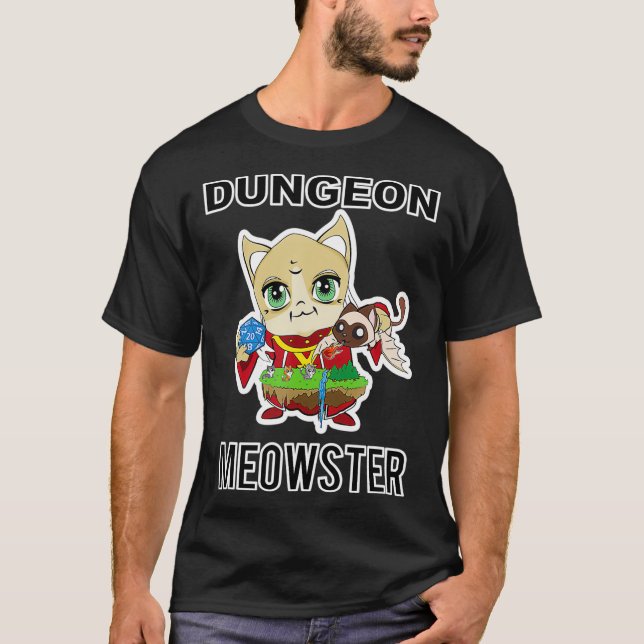 Camiseta TTRPG Dungeon Meowster (Frente)