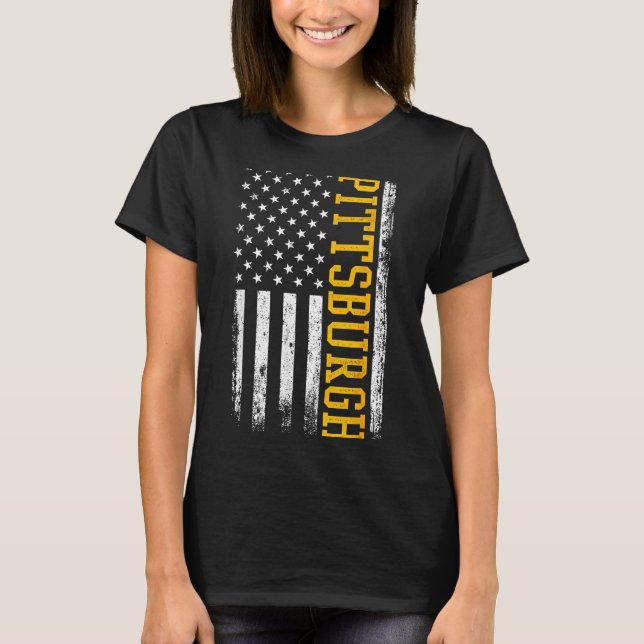 Camiseta Ttsburgh Usa Flag Patriotic American From Ttsburgh (Frente)