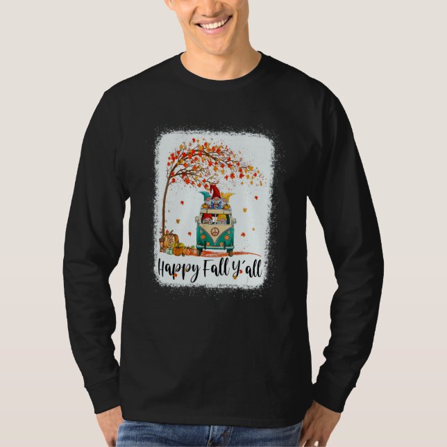 Camiseta Tu Happy Fall Y'all Thanksgiving Gnome Costume Aut (Frente)