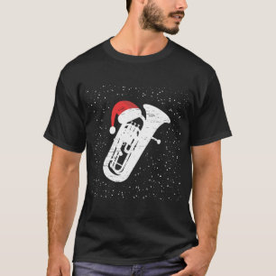 Camiseta Tuba com capacete de Papai noel para músicos no ma