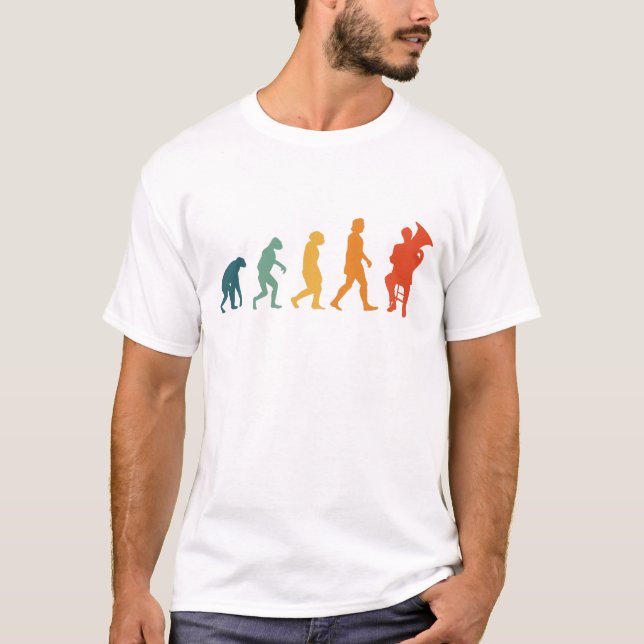 Camiseta Tuba Evolution Retro Tubist Orchester Tubaspieler (Frente)