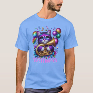 Camiseta Tuba Jogando Cat Psychedelicuba Cat
