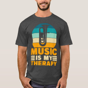 Camiseta Tuba Music É Minha Terapia Engraçada Música Lover