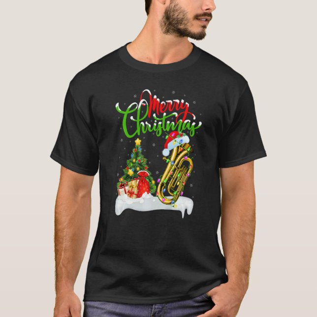 Camiseta Tuba Music  Xmas Decorations Santa Tuba Christmas (Frente)