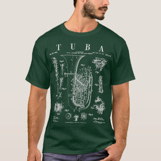Camiseta Tuba Vintage Patente Tubaist Tubist Impressão 
