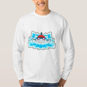 Camiseta Tubarão a Nadar com óculos de Nadação