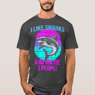 Camiseta Tubarão Adulto Crianças Engraçadas Tubarão Vintage